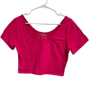 Decree Women Hot Pink Summer Crop Top Short Size X-LARGE